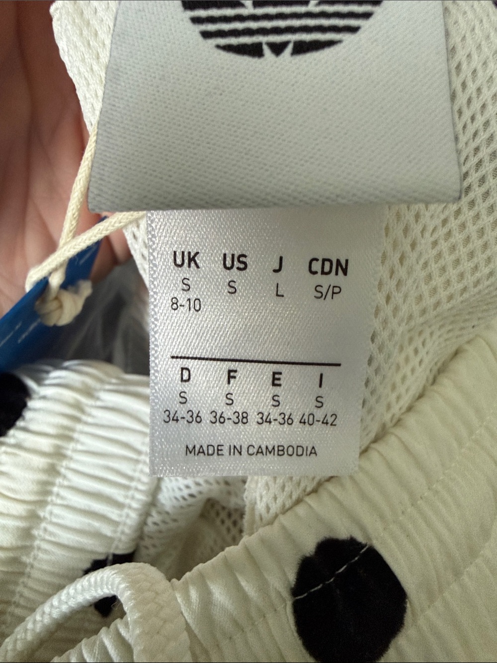 NWT adidas Polka Dot Sprinter Shorts, Off-white & Black - Picture 8 of 10